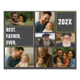 Best father's Ever Photo Collage and Custom Text Foto Afdruk