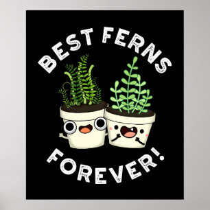 Best Ferns Forever Funny BFF Pun Dark BG Poster