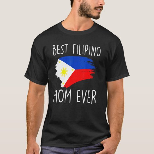 Best Filipino Mam Ever Filipino Flag Pinay T-shirt (Voorkant)