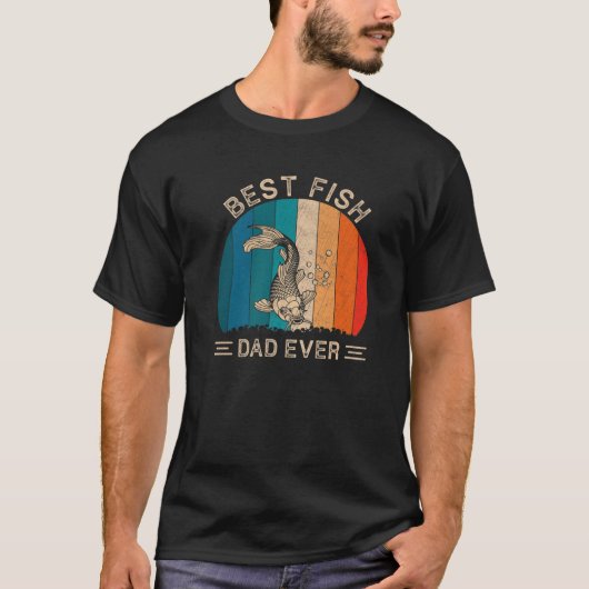 Best Fish Dad Ever Retro Fish Graphic Father's Day T-shirt (Voorkant)