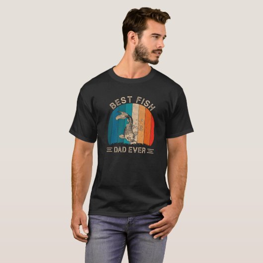 Best Fish Dad Ever Retro Fish Graphic Father's Day T-shirt (Voorkant volledig)