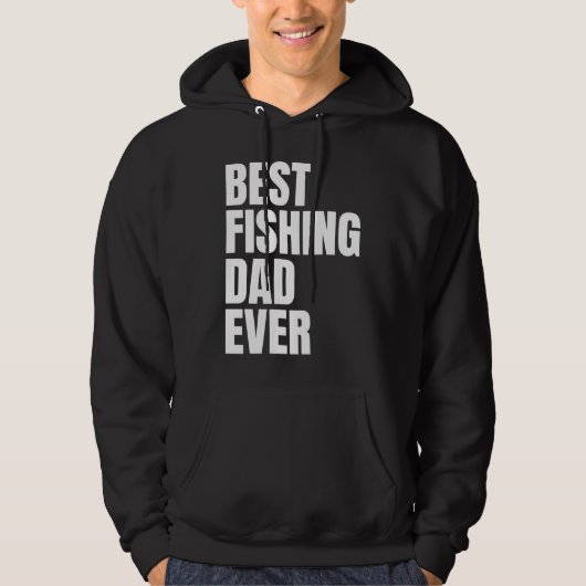 Best Fishing Dad Ever Angler Mens Fish Hoodie (Voorkant)