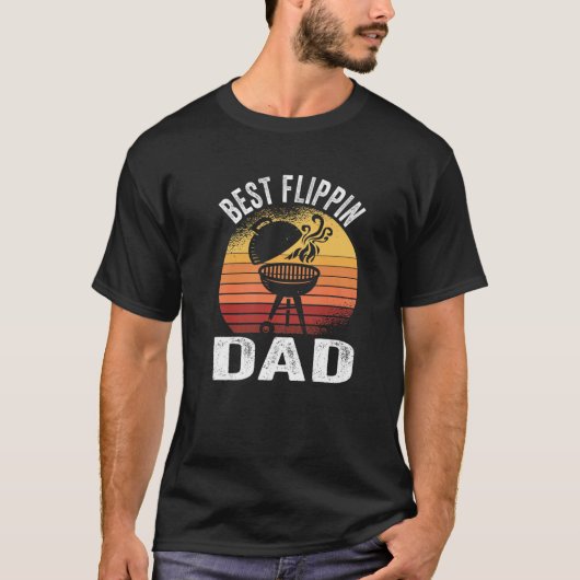 Best Flippin Dad Barbecue Smoking Meat BBQ Grill G T-shirt (Voorkant)