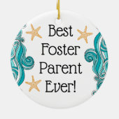 Best Foster Dad over Starfish Story Adoption Gift Keramisch Ornament (Achterkant)