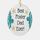 Best Foster Dad over Starfish Story Adoption Gift Keramisch Ornament (Rechts)