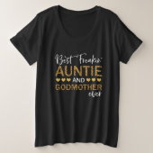 Best Freakin Auntie and Godmoeder Ever Lepard Grote Maat T-shirt (Design voorkant)