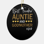 Best Freakin Auntie and Godmoeder Ever Lepard Keramisch Ornament (Links)