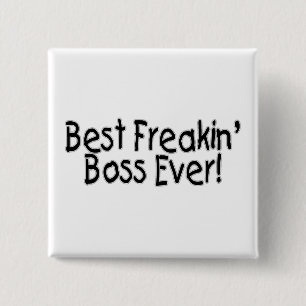 Best Freakin Boss Ever Vierkante Button 5,1 Cm