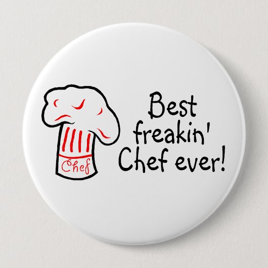 Best Freakin Chef Ever Ronde Button 4,0 Cm (Voorkant)