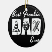 Best Freakin Fireman Dad Ever Firefighter Fireman Keramisch Ornament (Links)