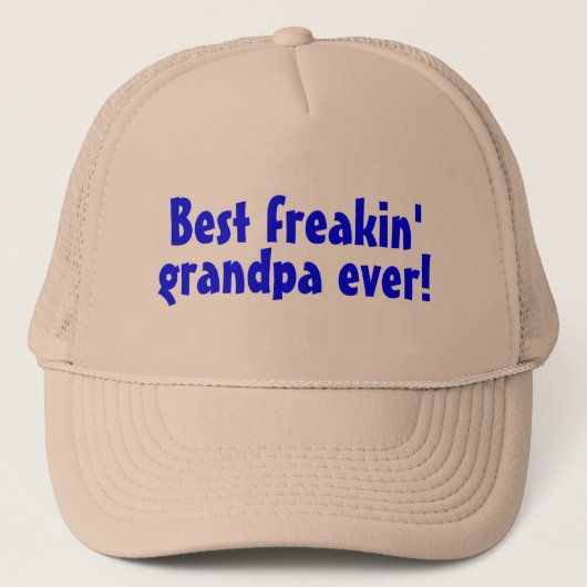 Best Freakin Grandpa Ever (blauw) Trucker Pet (Voorkant)