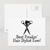 Best Freakin Hair Stylist ooit Black Briefkaart (Voorkant / Achterkant)