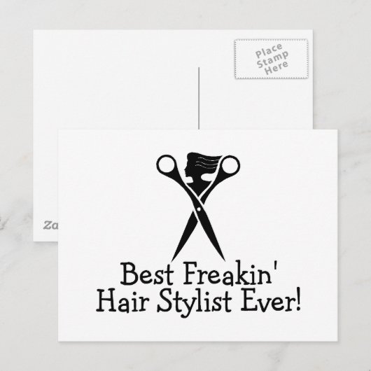 Best Freakin Hair Stylist ooit Black Briefkaart (Voorkant / Achterkant)