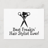 Best Freakin Hair Stylist ooit Black Briefkaart (Voorkant)