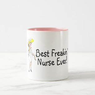 Best Freakin Nurse Ever Tweekleurige Koffiemok