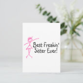 Best Freakin Sister Ever Briefkaart (Staand voorkant)