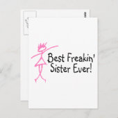 Best Freakin Sister Ever Briefkaart (Voorkant / Achterkant)