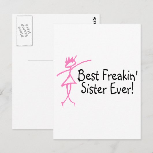 Best Freakin Sister Ever Briefkaart (Voorkant / Achterkant)