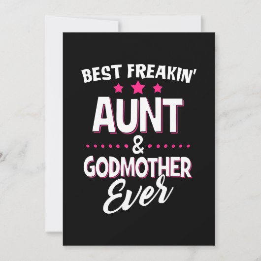 Best Freakin tante and Godmoeder Ever Save The Date (Voorkant)