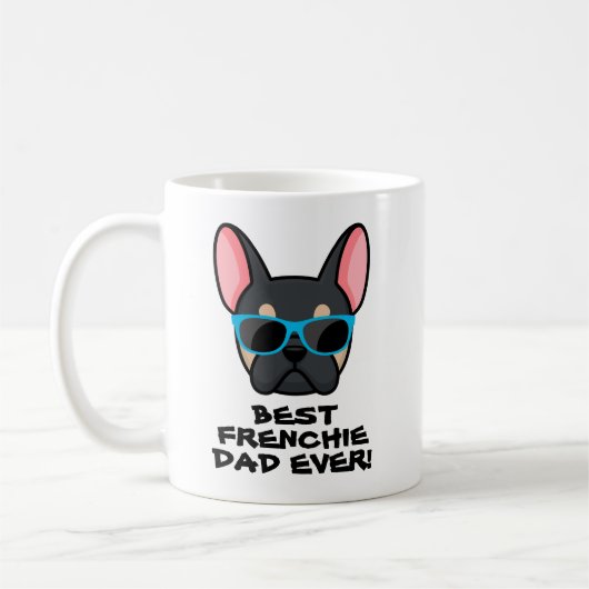 Best Frenchie Dad Vaderdag Black Tan Frenchie Koffiemok (Links)
