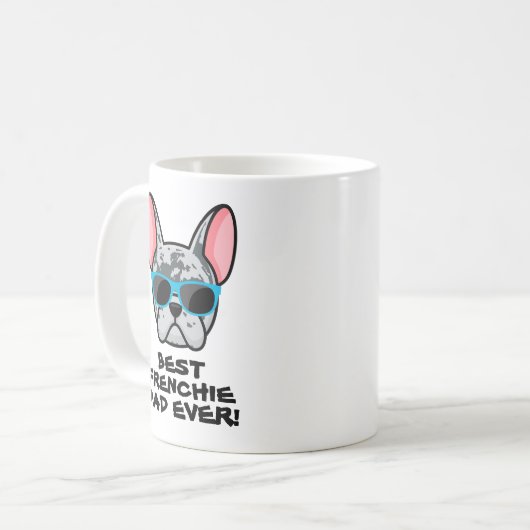 Best Frenchie Dad Vaderdag Blue Merle Frenchie Koffiemok (Voorkant links)