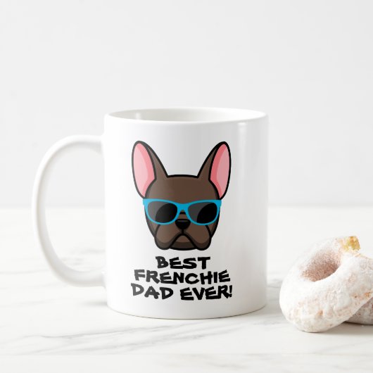 Best Frenchie Dad Vaderdag Brown Frenchie Koffiemok (Met donut)