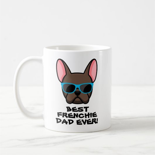 Best Frenchie Dad Vaderdag Brown Frenchie Koffiemok (Links)