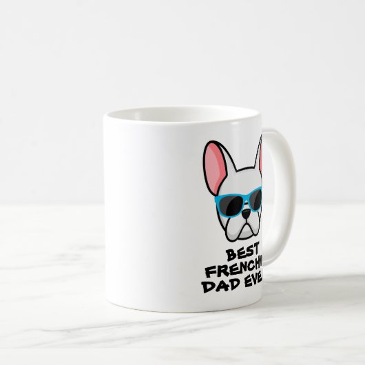 Best Frenchie Dad Vaderdag White Frenchie Koffiemok (Voorkant rechts)