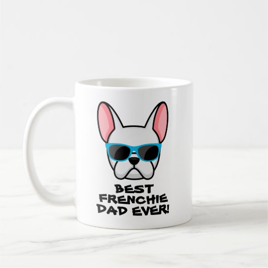 Best Frenchie Dad Vaderdag White Frenchie Koffiemok (Links)