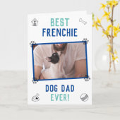 Best Frenchie Dog Dad Ever Vaderdag Kaart (Gele Bloem)