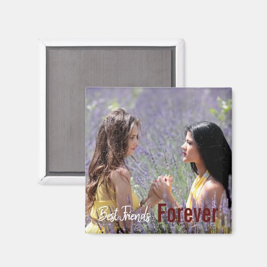 Best Frends Forever Girly Cute Photo Magneet (Voorkant / Achterkant)