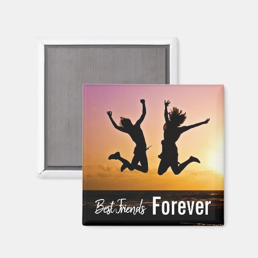 Best Frends Forever Girly Cute Photo Magnet (Voorkant / Achterkant)