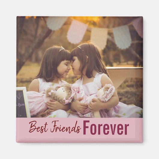 Best Frends Forever Girly Cute Photo Magnet (Voorkant)