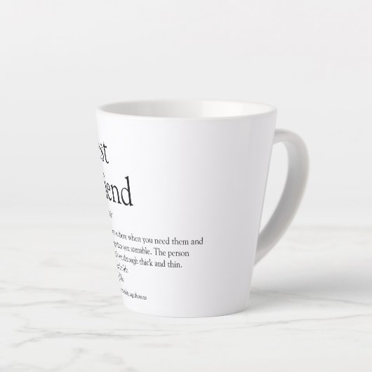 Best Friend BFF Bestie Definition Fun Latte Mok (Rechterhoek)