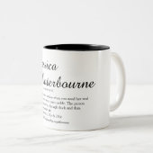 Best Friend BFF Name Definition Chic Script Tweekleurige Koffiemok (Voorkant rechts)