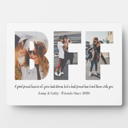 Best Friend BFF Photo Collage Besties Simple Quote Fotoplaat (voorkant)