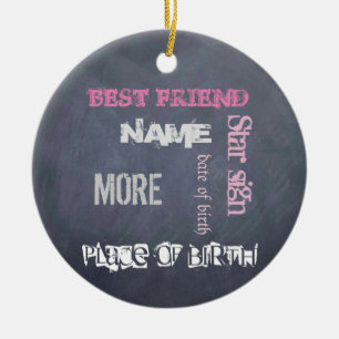 BEST FRIEND BFF's gepersonaliseerd krijkbord Keramisch Ornament