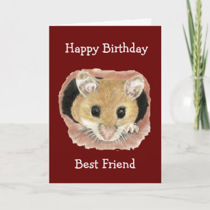 Best Friend Birthday Cute Peking Mouse Fun Kaart