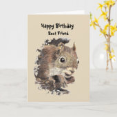 Best Friend Birthday Fun with Squirrel Kaart (Gele Bloem)