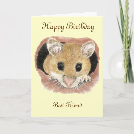 Best Friend Birthday Mouse Wenskaart Kaart (Voorkant)