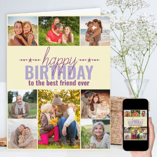 Best Friend Birthday Photo Collage op maat Kaart