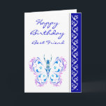 Best Friend Birthday Pretty Pastel Butterfly Kaart<br><div class="desc">Birthday Greeting for the Friend who loves Nature and especially Butterflies</div>