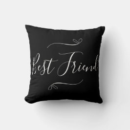Best Friend Black and White Minimal Modern Script Kussen