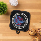 Best Friend Blue Red Betta Fish Pannenlap (Top down)