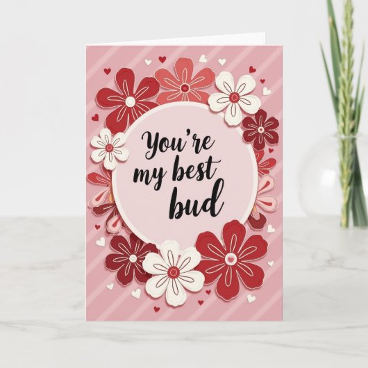 Best Friend Bud Floral Card Kaart (Voorkant)