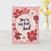 Best Friend Bud Floral Card Kaart (Gele Bloem)