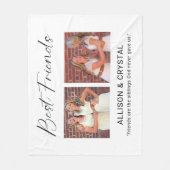 Best Friend Calligraphy 2 Photo Collage Quote Gift Fleece Deken (Voorkant)