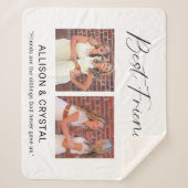 Best Friend Calligraphy 2 Photo Collage Quote Gift Sherpa Deken (Voorkant)