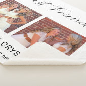Best Friend Calligraphy 2 Photo Collage Quote Gift Sherpa Deken (3/4)