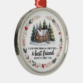 Best Friend Christmas Ornament | Snowy Tree Design (Rechts)